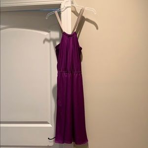 The Limited satin dress - purple with tan straps